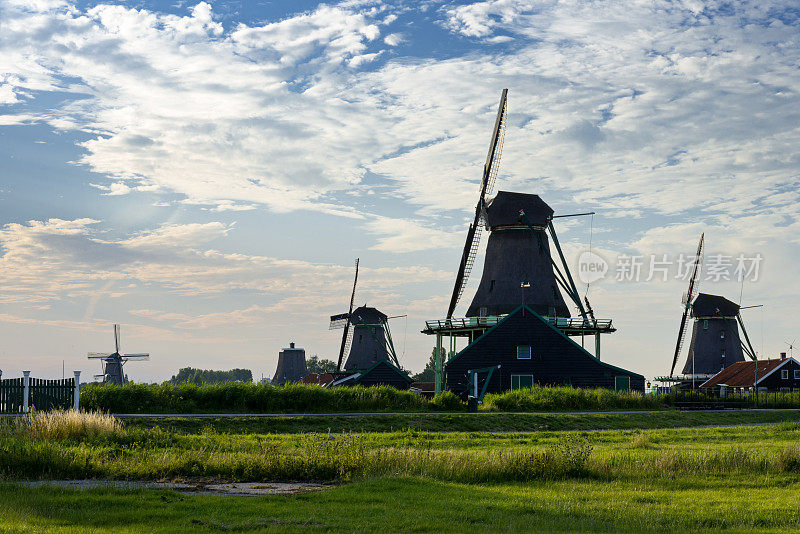 Zaanse Schans的传统荷兰风车